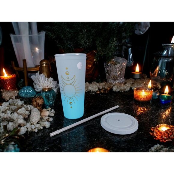 Celestial Design BPA-Free Plastic Tumbler with Straw 16 oz Color Changing - Picture 7 of 8